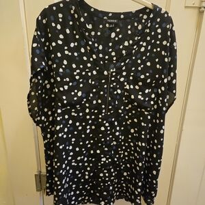 Torrid Black and White Polka Dot Top
